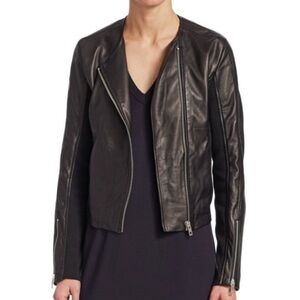 Rag & Bone Lamb Leather Moto Zip Jacket